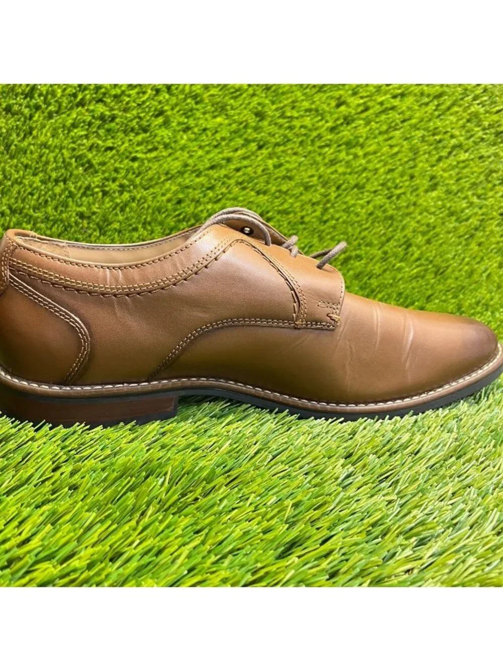Nunn Bush Westwood Mens Size 9.5 Brown Classic Plain Toe Oxford Dress Shoes